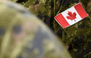 Close up of Canadian Veterans in Uniform